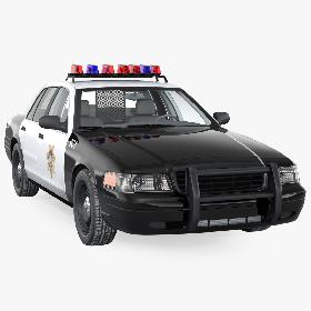 3D Generic Police Car LVMPD Simple Interior